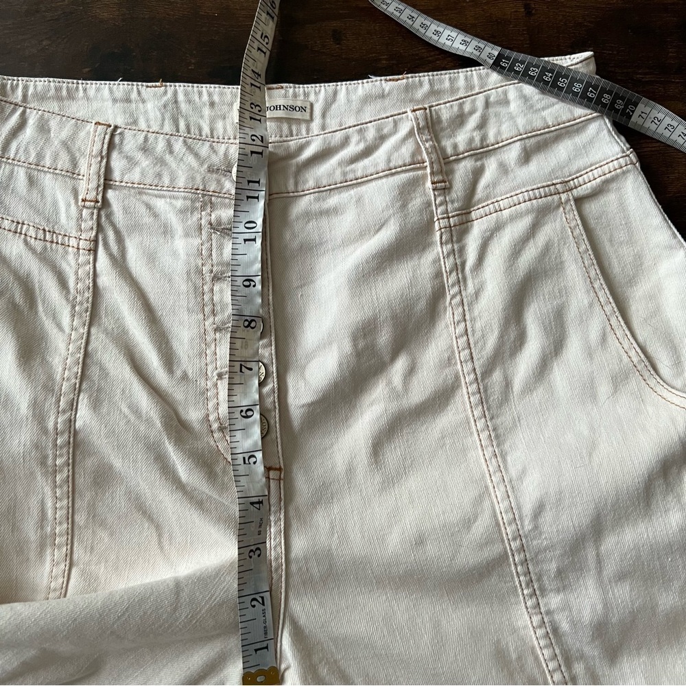 ULLA JOHNSON Women's Brodie Jeans Tapered Ankle Ivory Size 10 High Rise - Picture 14 of 16